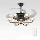 Modern black & gold chandelier ceiling fan with remote bedroom light by Decorbites