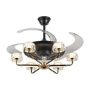 Modern black & gold chandelier ceiling fan with remote bedroom light by Decorbites