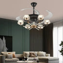 Modern black & gold chandelier ceiling fan with remote bedroom light by Decorbites