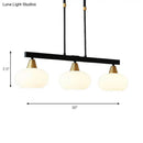 GobekUsa Black Modern Chandelier with White Oval Glass Shades - 3/6 Lights Pendant