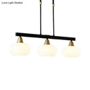 GobekUsa Black Modern Chandelier with White Oval Glass Shades - 3/6 Lights Pendant