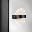 GobekUsa Modern Black/Gold Acrylic Circle LED Wall Sconce for Living Room