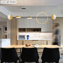 GobekUsa Contemporary Gold LED Pendant Light for Dining Room - Circle Metal Island Ceiling Lighting