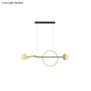 GobekUsa Contemporary Gold LED Pendant Light for Dining Room - Circle Metal Island Ceiling Lighting
