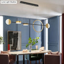 GobekUsa Contemporary Gold LED Pendant Light for Dining Room - Circle Metal Island Ceiling Lighting