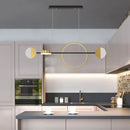 GobekUsa Contemporary Gold LED Pendant Light for Dining Room - Circle Metal Island Ceiling Lighting