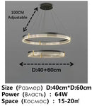 GobekUsa Black Acrylic LED Pendant Light for Modern Home Decor