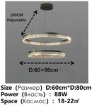 GobekUsa Black Acrylic LED Pendant Light for Modern Home Decor