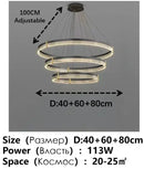 GobekUsa Black Acrylic LED Pendant Light for Modern Home Decor
