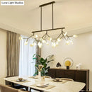 GobekUsa Modern Bubble Chandelier with Clear Glass, 27 Heads, Black/Gold - Dining Room Hanging Light Kit