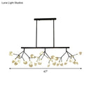 GobekUsa Modern Bubble Chandelier with Clear Glass, 27 Heads, Black/Gold - Dining Room Hanging Light Kit