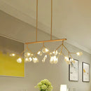 GobekUsa Modern Bubble Chandelier with Clear Glass, 27 Heads, Black/Gold - Dining Room Hanging Light Kit