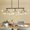 GobekUsa Modern Bubble Chandelier with Clear Glass, 27 Heads, Black/Gold - Dining Room Hanging Light Kit