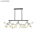 GobekUsa Modern Bubble Chandelier with Clear Glass, 27 Heads, Black/Gold - Dining Room Hanging Light Kit