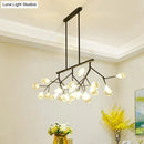 GobekUsa Modern Bubble Chandelier with Clear Glass, 27 Heads, Black/Gold - Dining Room Hanging Light Kit