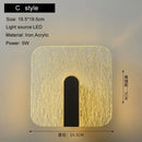 Modern black & gold crackled glass led wall lamp bedroom light by Decorbites
