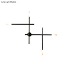 GobekUsa Contemporary Black/Gold Metallic Wall Light with LED Crossed Lines