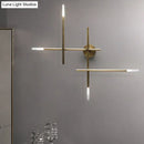 GobekUsa Contemporary Black/Gold Metallic Wall Light with LED Crossed Lines