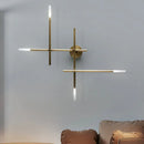 GobekUsa Contemporary Black/Gold Metallic Wall Light with LED Crossed Lines