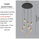 GobekUsa Crystal Ball Pendant Light for Modern Living Room, Black & Gold Luxury Fixture