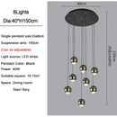 GobekUsa Crystal Ball Pendant Light for Modern Living Room, Black & Gold Luxury Fixture