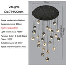GobekUsa Crystal Ball Pendant Light for Modern Living Room, Black & Gold Luxury Fixture