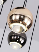 GobekUsa Crystal Ball Pendant Light for Modern Living Room, Black & Gold Luxury Fixture