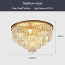GobekUsa Crystal Ceiling Chandelier: Modern Black Gold LED Pendant Lamp for Luxury Living Room
