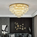 GobekUsa Crystal Ceiling Chandelier: Modern Black Gold LED Pendant Lamp for Luxury Living Room