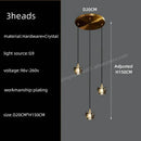 GobekUsa Black & Gold Crystal Chandelier LED Pendant Light Fixture Loft Staircase Lighting