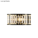 GobekUsa Contemporary Black/Gold Wall Lighting: Clear Crystal Half Cylinder Wall Lamp with 1 Light
