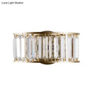 GobekUsa Contemporary Black/Gold Wall Lighting: Clear Crystal Half Cylinder Wall Lamp with 1 Light