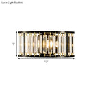 GobekUsa Contemporary Black/Gold Wall Lighting: Clear Crystal Half Cylinder Wall Lamp with 1 Light