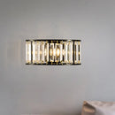 GobekUsa Contemporary Black/Gold Wall Lighting: Clear Crystal Half Cylinder Wall Lamp with 1 Light