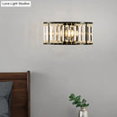 GobekUsa Contemporary Black/Gold Wall Lighting: Clear Crystal Half Cylinder Wall Lamp with 1 Light