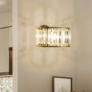 GobekUsa Contemporary Black/Gold Wall Lighting: Clear Crystal Half Cylinder Wall Lamp with 1 Light
