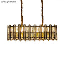 GobekUsa Modern Black-Gold Crystal Inlaid Pendant Light - 8-Light, Oblong Shape - Ideal for Island Hanging
