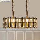 GobekUsa Modern Black-Gold Crystal Inlaid Pendant Light - 8-Light, Oblong Shape - Ideal for Island Hanging