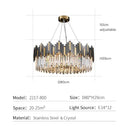 GobekUsa Crystal LED Chandelier with Remote Control for Home Living Room Kitchen Lighting