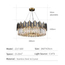 GobekUsa Crystal LED Chandelier with Remote Control for Home Living Room Kitchen Lighting