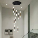 GobekUsa Crystal LED Chandelier: Luxury Stair Lighting Fixture for Staircase, Minimalist Indoor Hangings
