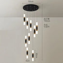 GobekUsa Crystal LED Chandelier: Luxury Stair Lighting Fixture for Staircase, Minimalist Indoor Hangings