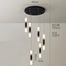 GobekUsa Crystal LED Chandelier: Luxury Stair Lighting Fixture for Staircase, Minimalist Indoor Hangings