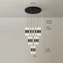 GobekUsa Crystal LED Chandelier: Luxury Stair Lighting Fixture for Staircase, Minimalist Indoor Hangings