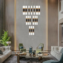 GobekUsa Crystal LED Chandelier: Luxury Stair Lighting Fixture for Staircase, Minimalist Indoor Hangings