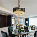 GobekUsa Crystal LED Pendant Chandelier, Luxury Black Lighting for Bedroom, Living, Dining Room