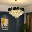 GobekUsa Crystal LED Pendant Chandelier, Luxury Black Lighting for Bedroom, Living, Dining Room
