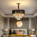 GobekUsa Crystal LED Pendant Chandelier, Luxury Black Lighting for Bedroom, Living, Dining Room
