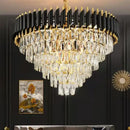 GobekUsa Crystal LED Pendant Chandelier, Luxury Black Lighting for Bedroom, Living, Dining Room