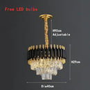 GobekUsa Crystal LED Pendant Chandelier, Luxury Black Lighting for Bedroom, Living, Dining Room